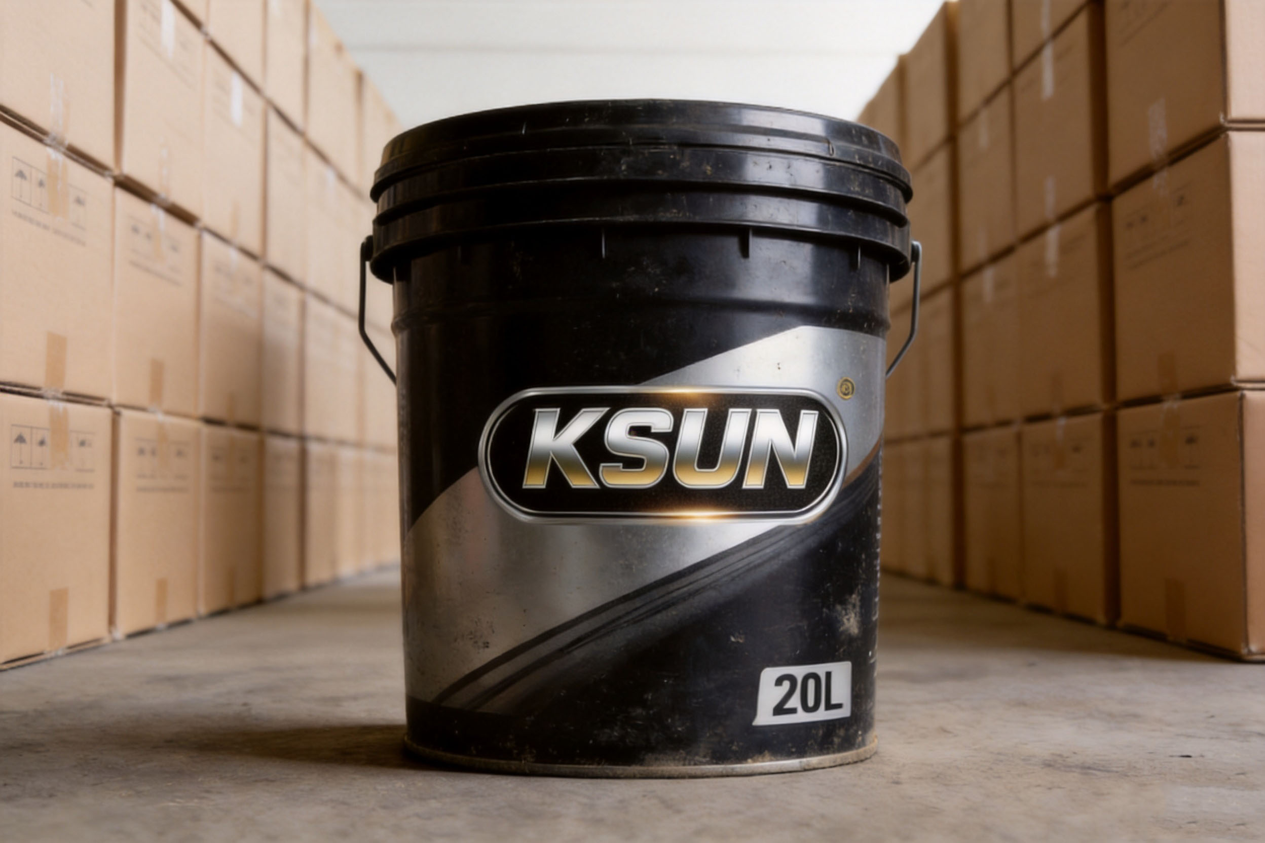 Automotive gear oil pail packaging